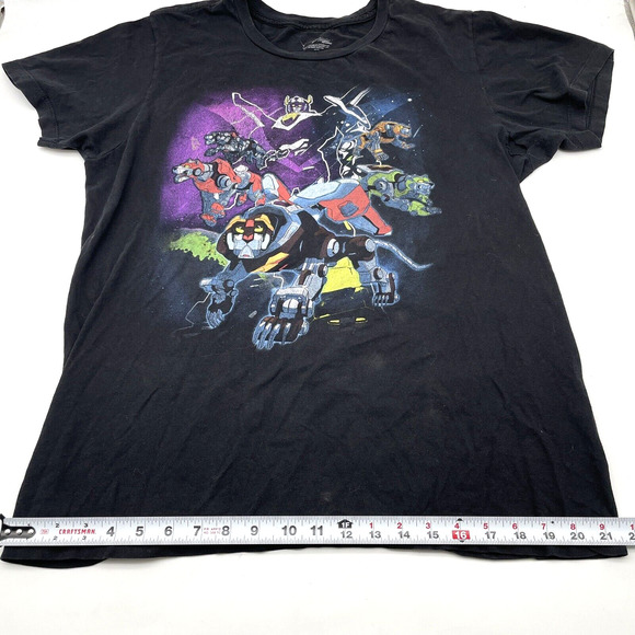 2017 Voltron Legendary Defender Black Distressed Graphic T-Shirt Size L - FLAWED - Picture 7 of 10